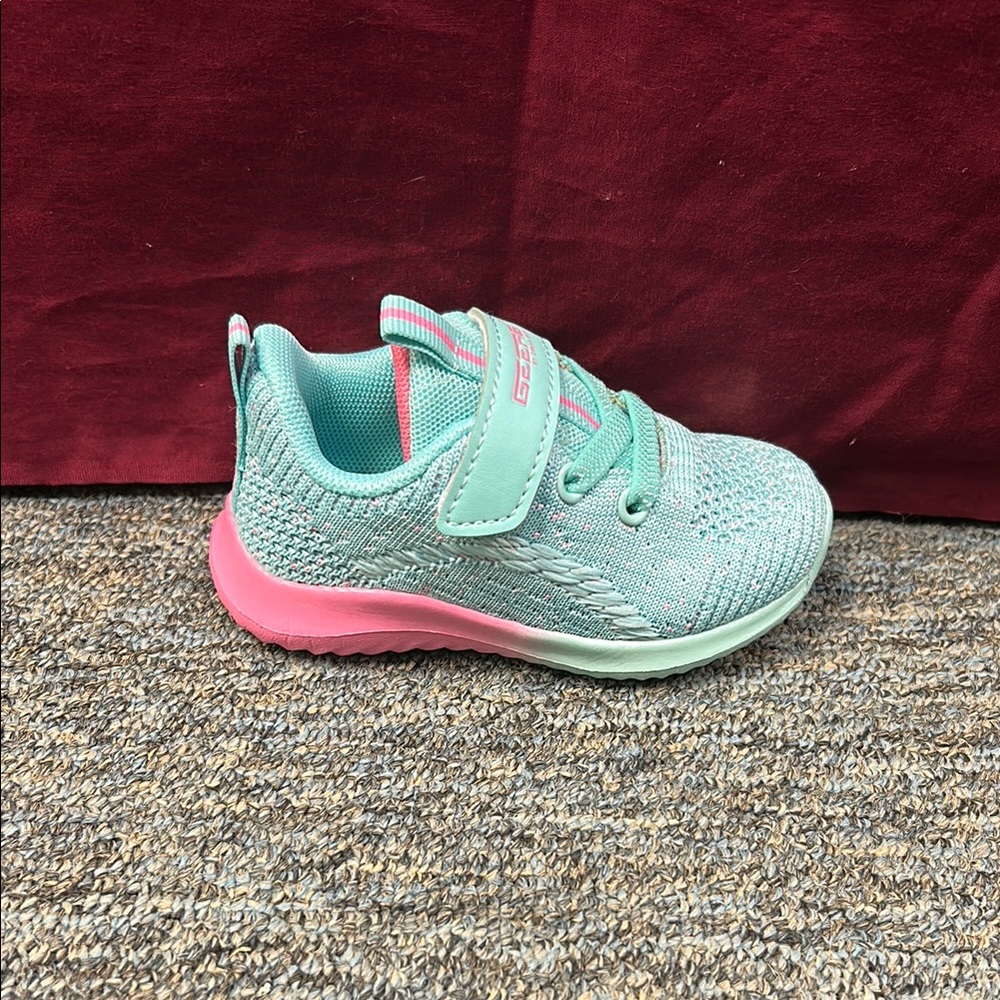 Skechers Blue and Pink Sneakers with Velcro Straps